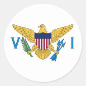 Vlag van de Amerikaanse Maagdeneilanden Ronde Sticker (Voorkant)