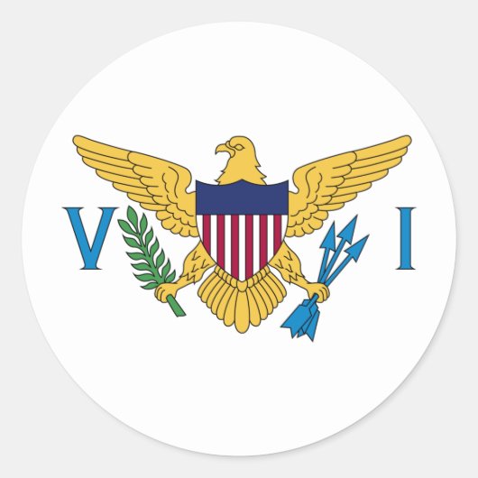 Vlag van de Amerikaanse Maagdeneilanden Ronde Sticker (Voorkant)