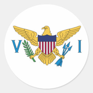 Vlag van de Amerikaanse Maagdeneilanden Ronde Sticker
