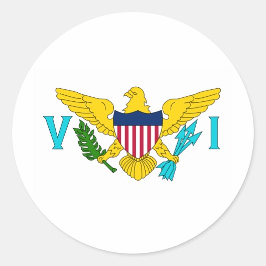 Vlag van de Amerikaanse Maagdeneilanden Ronde Sticker (Voorkant)
