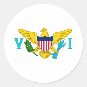 Vlag van de Amerikaanse Maagdeneilanden Ronde Sticker