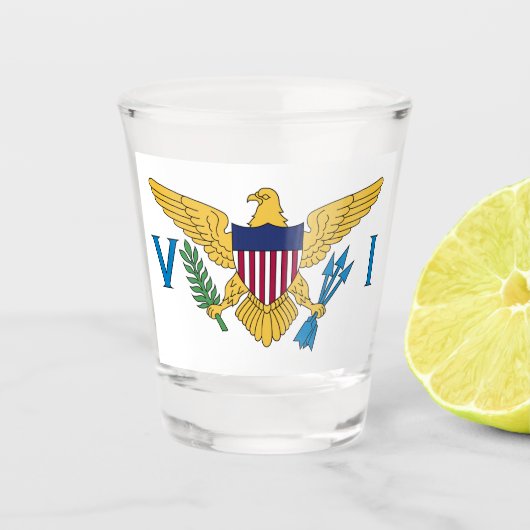 Vlag van de Amerikaanse Maagdeneilanden Shot Glas (Voorkant)