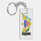 vlag van de Amerikaanse Maagdeneilanden Sleutelhanger (Voorkant Links)