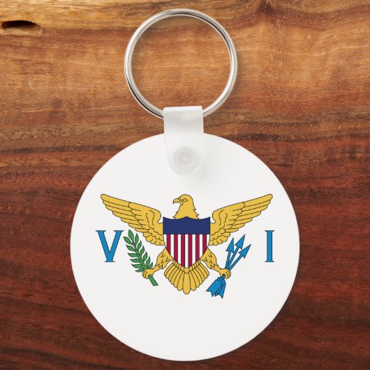 Vlag van de Amerikaanse Maagdeneilanden Sleutelhanger (Voorkant)