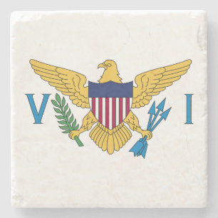 Vlag van de Amerikaanse Maagdeneilanden Stenen Onderzetter