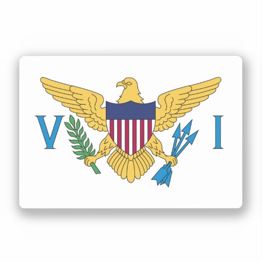 Vlag van de Amerikaanse Maagdeneilanden Sticker (Voorkant)
