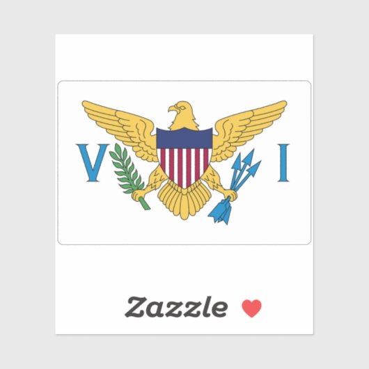Vlag van de Amerikaanse Maagdeneilanden Sticker (Vel)