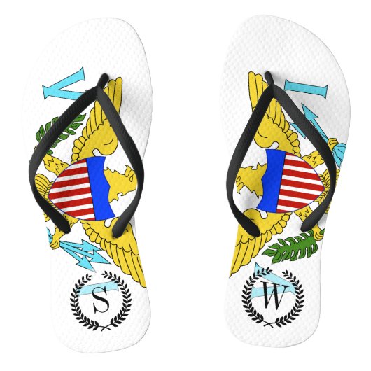 vlag van de Amerikaanse Maagdeneilanden Teenslippers (Voetbed)