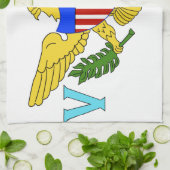 vlag van de Amerikaanse Maagdeneilanden Theedoek (Gevouwen)