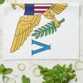Vlag van de Amerikaanse Maagdeneilanden Theedoek (Gevouwen)
