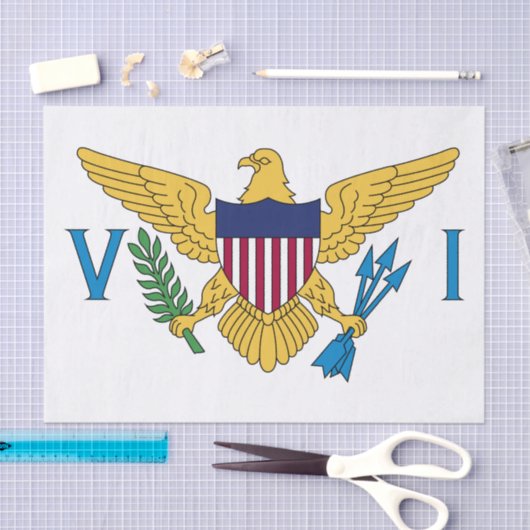 Vlag van de Amerikaanse Maagdeneilanden Tissuepapier (Craft)