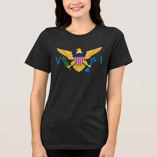 Vlag van de Amerikaanse Maagdeneilanden Tri-Blend Shirt (Voorkant)