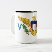 Vlag van de Amerikaanse Maagdeneilanden Tweekleurige Koffiemok (Voorkant links)