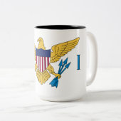 Vlag van de Amerikaanse Maagdeneilanden Tweekleurige Koffiemok (Voorkant rechts)