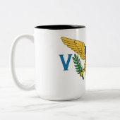 Vlag van de Amerikaanse Maagdeneilanden Tweekleurige Koffiemok (Links)