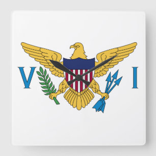 Vlag van de Amerikaanse Maagdeneilanden Vierkante Klok