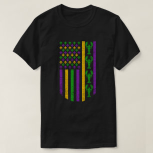 Vlag van de Amerikaanse mardi Gras bij de olievlee T-shirt
