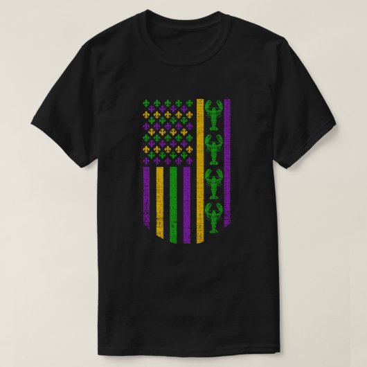 Vlag van de Amerikaanse mardi Gras bij de olievlee T-shirt (Design voorkant)