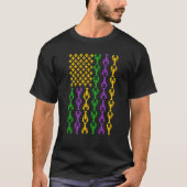 Vlag van de Amerikaanse mardi Gras bij de olievlee T-shirt (Voorkant)