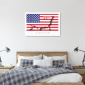 Vlag van de Amerikaanse Patriottische Thuis van AM Canvas Afdruk (Insitu (Slaapkamer))