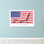 Vlag van de Amerikaanse Patriottische Thuis van AM Canvas Afdruk (Insitu (Houten vloer))