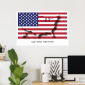 Vlag van de Amerikaanse Patriottische Thuis van AM Poster (Thuiskantoor)