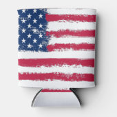 Vlag van de Amerikaanse penseelgrunge Blikjeskoeler (Voorkant)