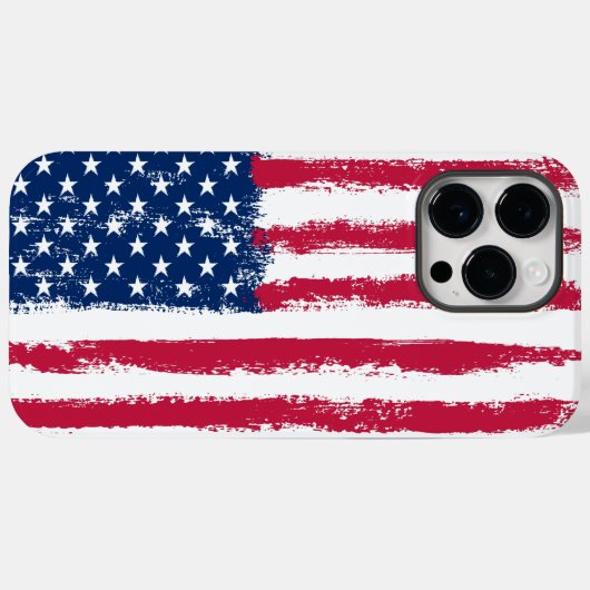 Vlag van de Amerikaanse penseelgrunge Case-Mate iPhone Case (Achterkant (horizontaal))