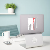 Vlag van de Amerikaanse rode lijn van de brandweer Sticker (Laptop op bureau)