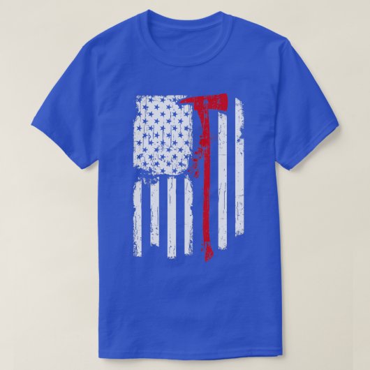 Vlag van de Amerikaanse rode lijn van de brandweer T-shirt (Design voorkant)