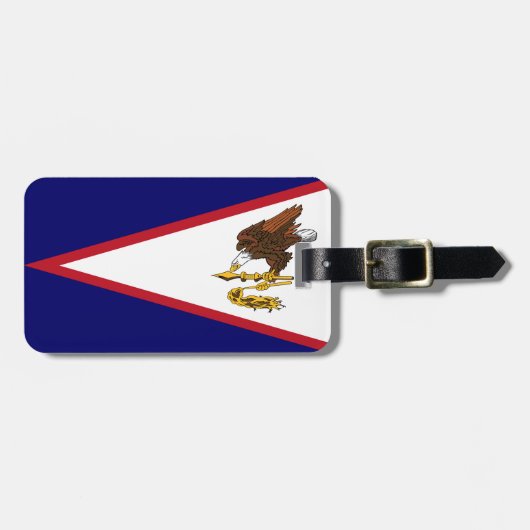 Vlag van de Amerikaanse Samoa Bagagelabel (Voorkant horizontaal)