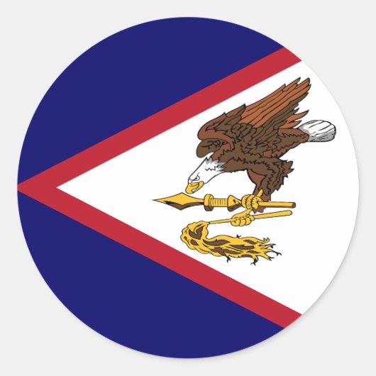 Vlag van de Amerikaanse Samoa Ronde Sticker (Voorkant)