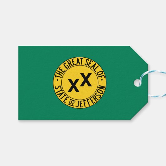 Vlag van de Amerikaanse staat Jefferson Cadeaulabel (Voorkant (Horizontaal))