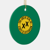 Vlag van de Amerikaanse staat Jefferson Keramisch Ornament (Rechts)