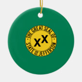 Vlag van de Amerikaanse staat Jefferson Keramisch Ornament (Voorkant)