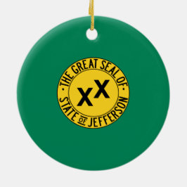 Vlag van de Amerikaanse staat Jefferson Keramisch Ornament