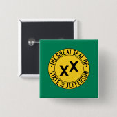 Vlag van de Amerikaanse staat Jefferson Vierkante Button 5,1 Cm (Voorkant /achterkant)