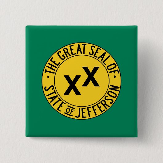 Vlag van de Amerikaanse staat Jefferson Vierkante Button 5,1 Cm (Voorkant)