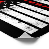 Vlag van de Amerikaanse vlag op de dunne rode lijn Poster (Hoek)