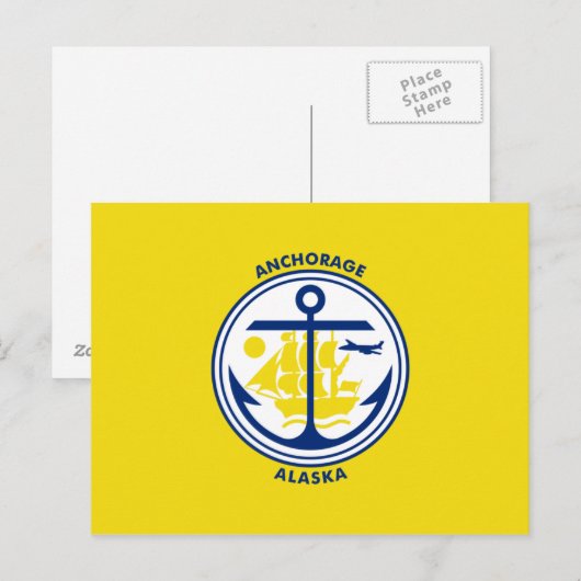 Vlag van de ankerplaats briefkaart (Voorkant / Achterkant)
