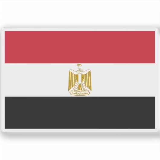 Vlag van de Arabische Republiek Egypte Sticker (Voorkant)