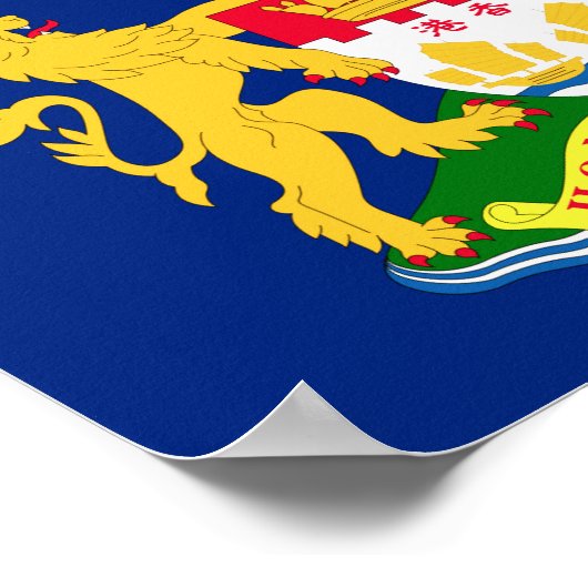 Vlag van de autonome beweging Hongkong - 龍 港 獅港旗]] Poster (Hoek)