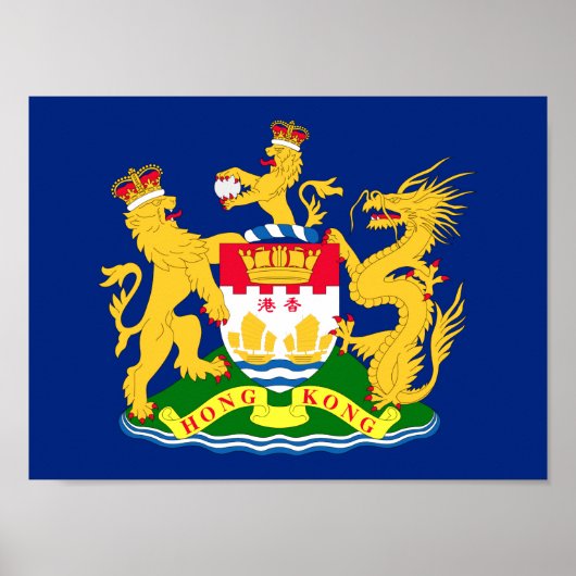 Vlag van de autonome beweging Hongkong - 龍 港 獅港旗]] Poster (Voorkant)