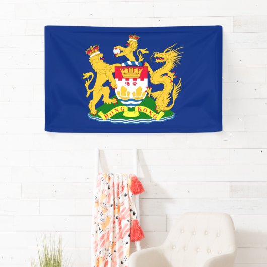 Vlag van de autonome beweging Hongkong - 龍 港 獅港旗]] Spandoek (Insitu)
