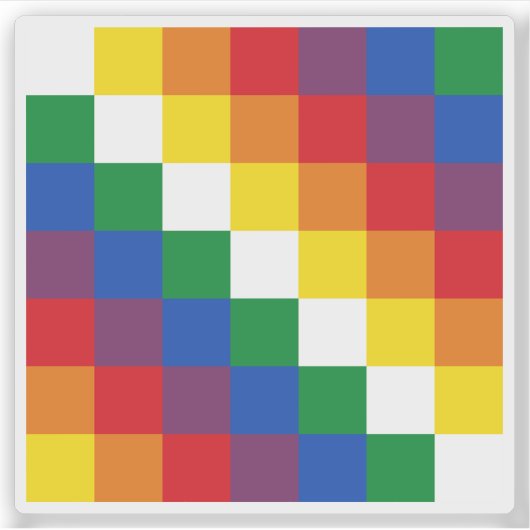 Vlag van de Aymara (Aimara) mensen, Zuid-Amerika Sticker (Voorkant)