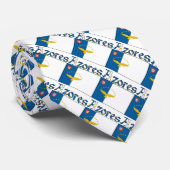 Vlag van de Azoren en de Azoren met Jouw naam Stropdas (Opgerold)