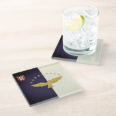 Vlag van de Azoren, Portugal Glazen Onderzetter (Schuin)