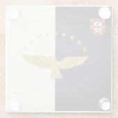 Vlag van de Azoren, Portugal Glazen Onderzetter (Achterkant)