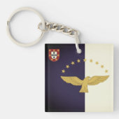 Vlag van de Azoren, Portugal Sleutelhanger (voorkant)