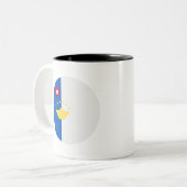 vlag van de Azoren Tweekleurige Koffiemok (Voorkant links)